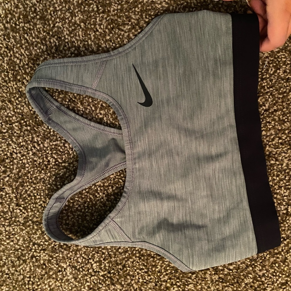 Nike Heather Gray Sports Bra with Black Trim